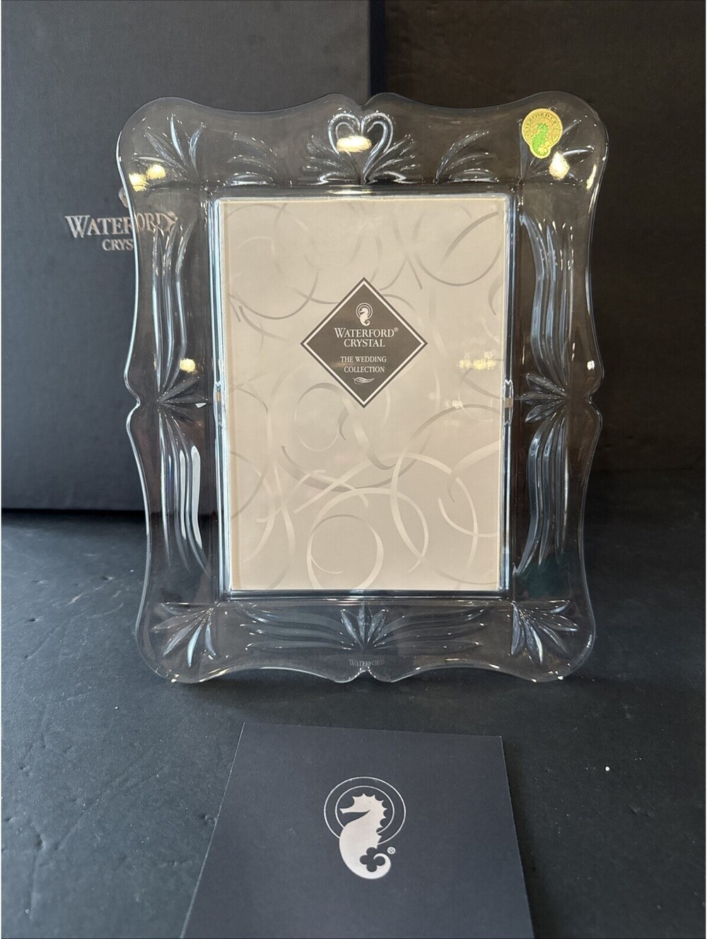 New Waterford Crystal The Wedding Collection 5x7 Photo Frame Swans Heart